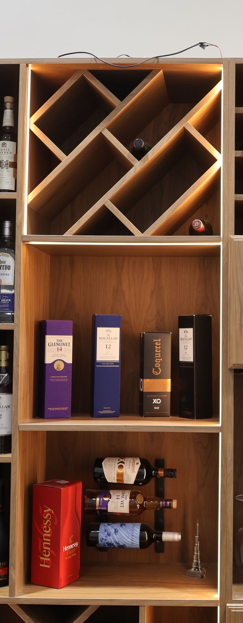 Floor to ceiling wine storage built by Mastery Cabinetry Orlando